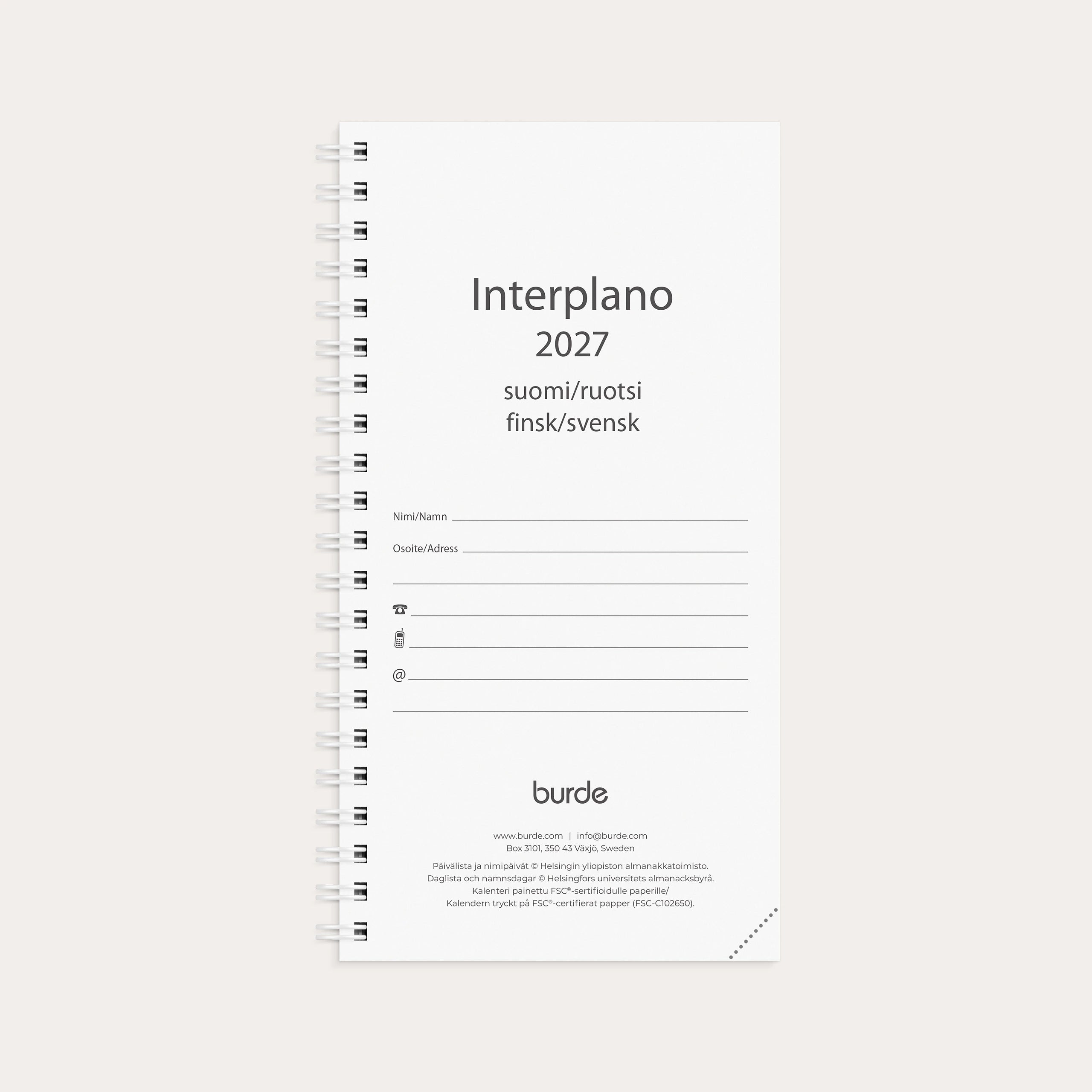 Kalenteri 2027 Interplano vuosipaketti