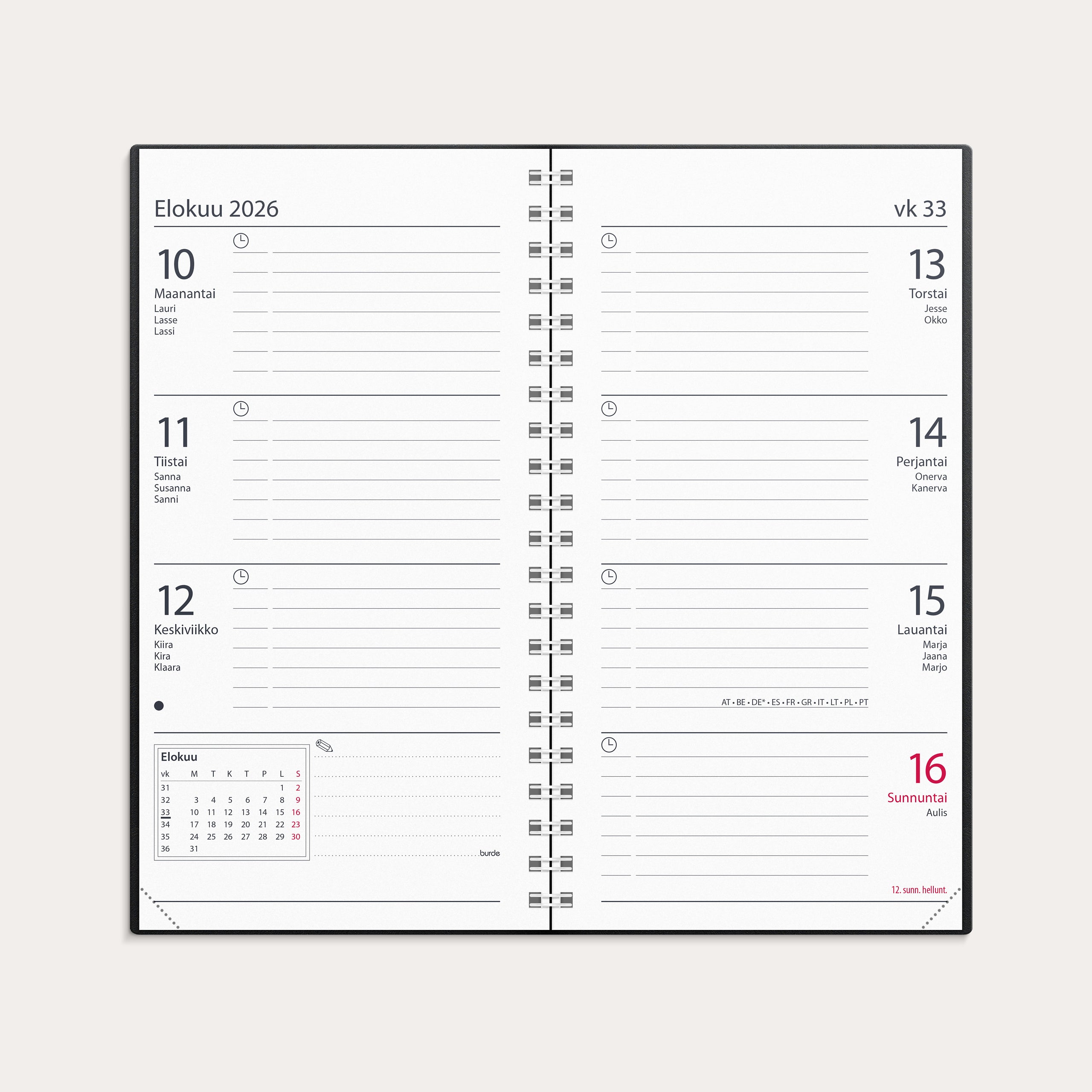 Kalenteri 2026 Master musta muovi