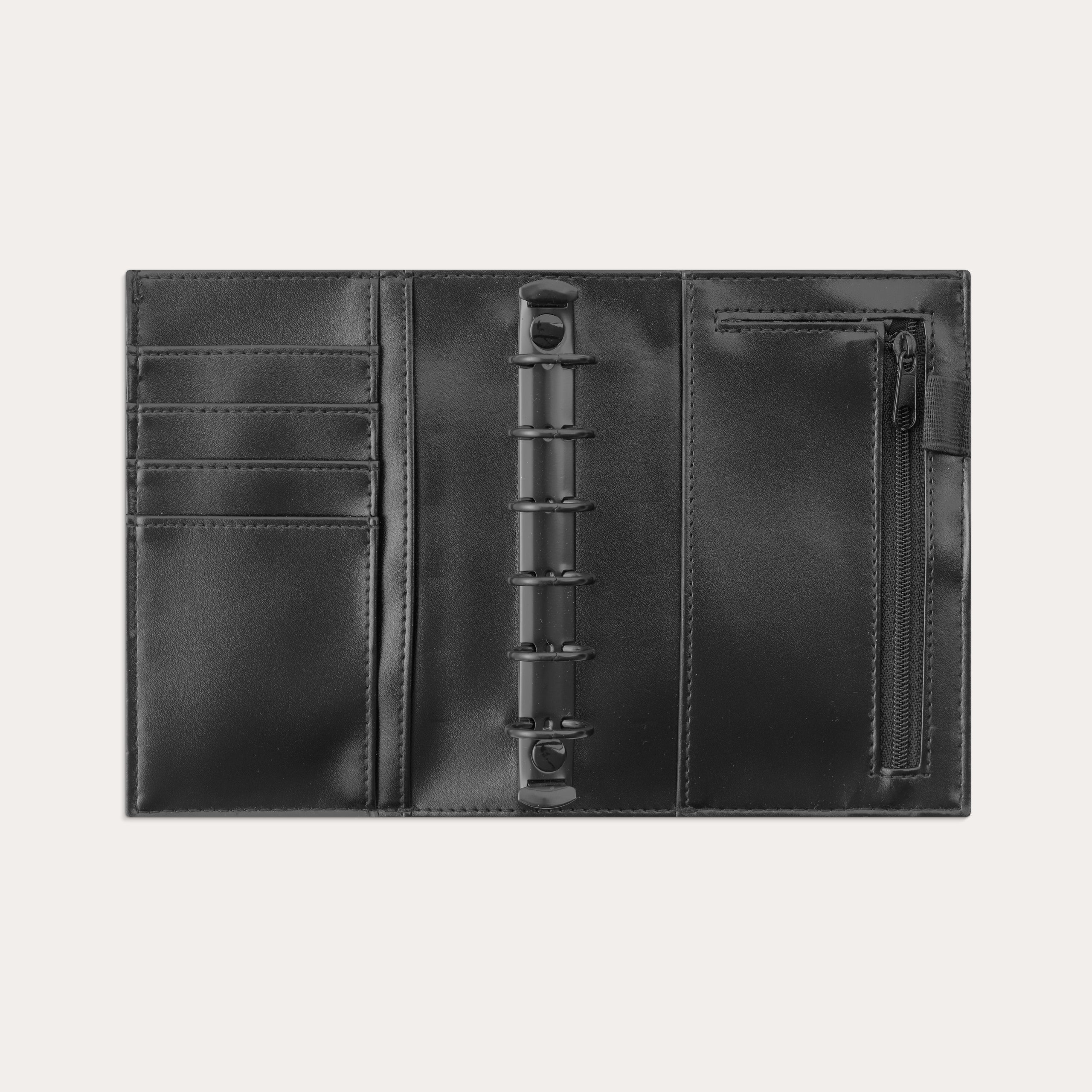 Järjestelmäkalenteri Compact 2026 musta keinonahka