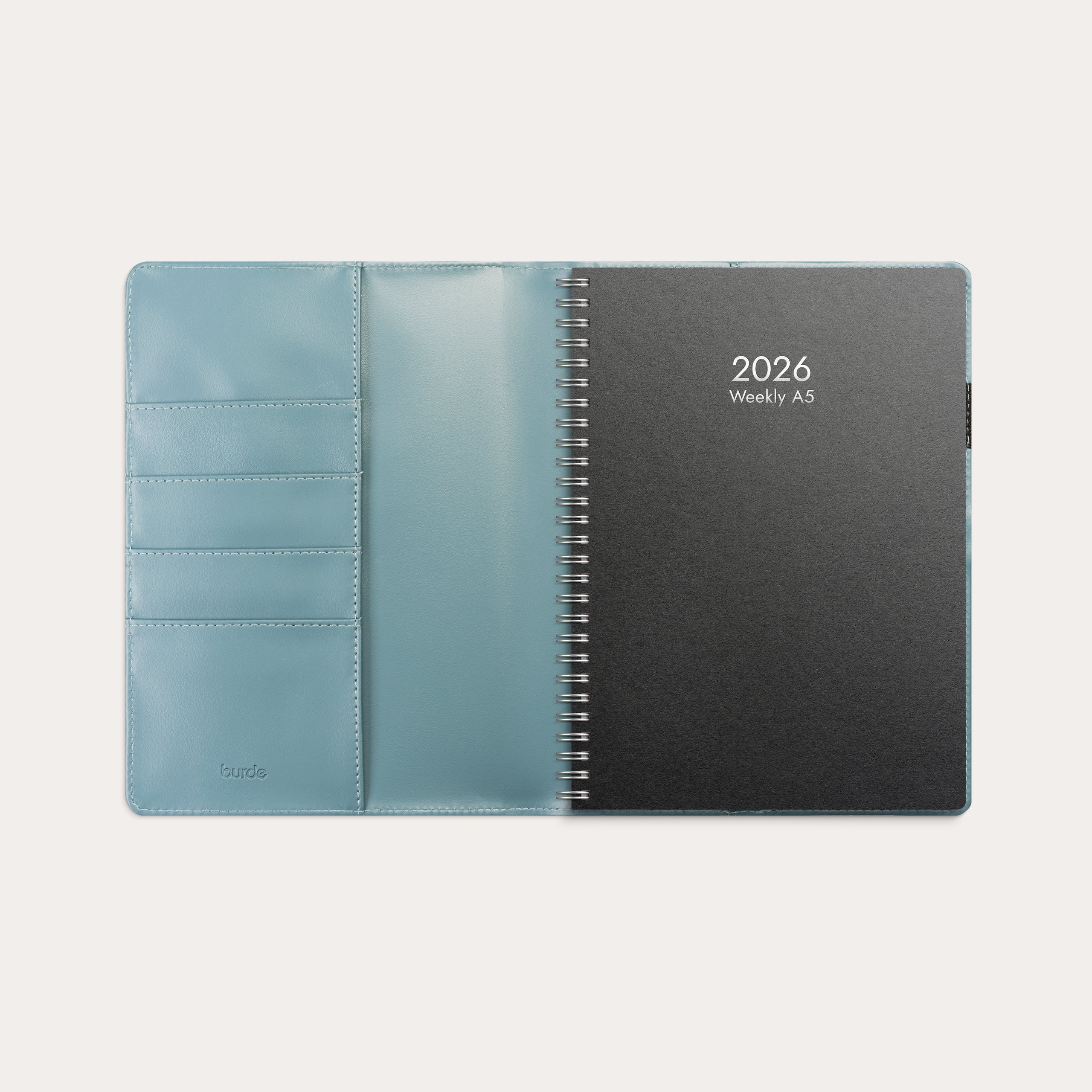 Kalenteri 2026 Weekly sininen keinonahka