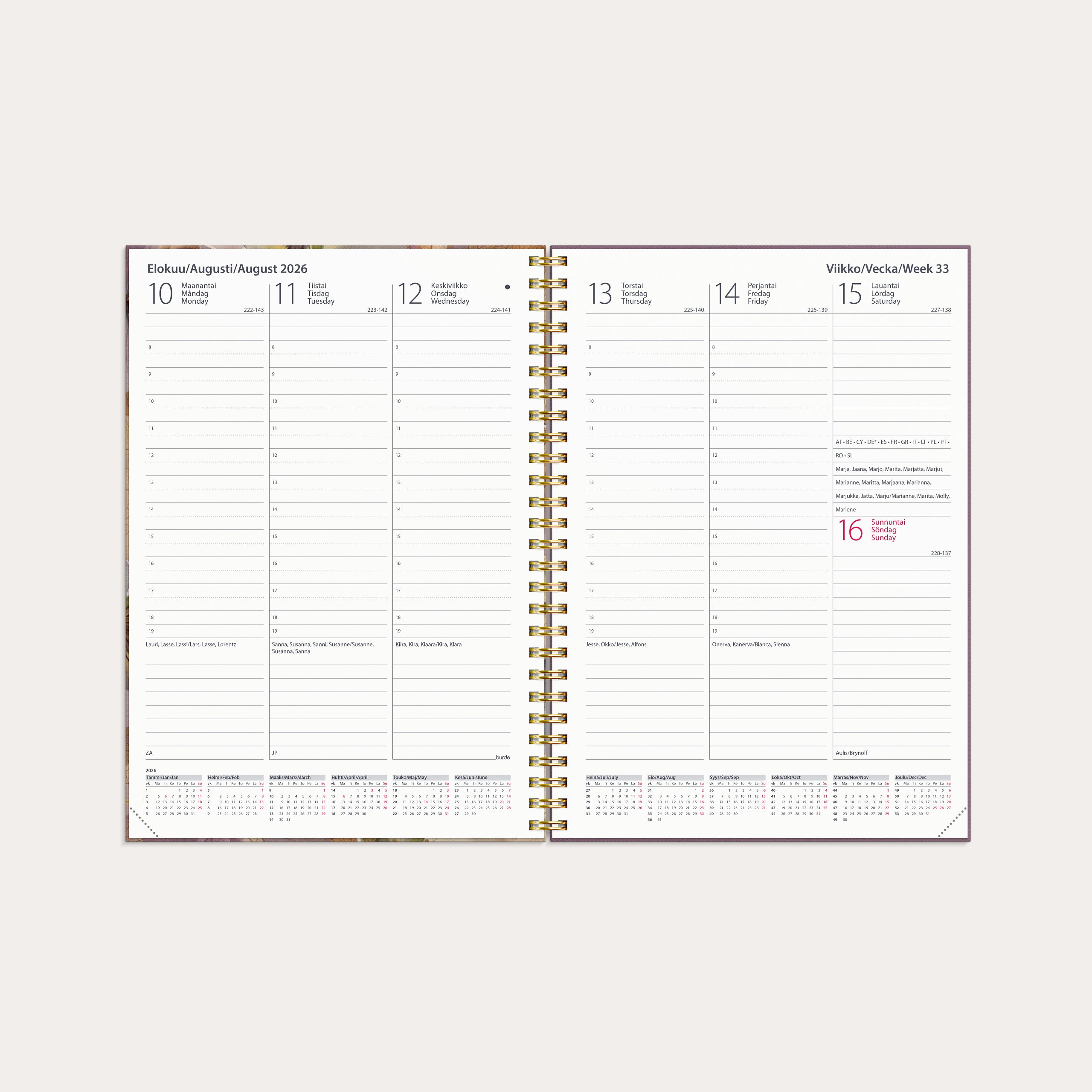 Kalender 2026 Weekly Story pensé