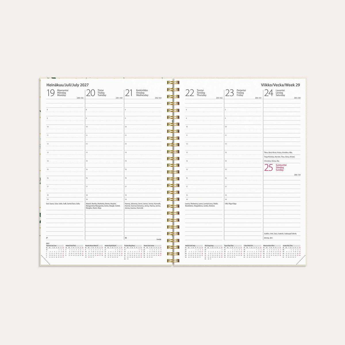 Calendar 2027 Weekly Story flower