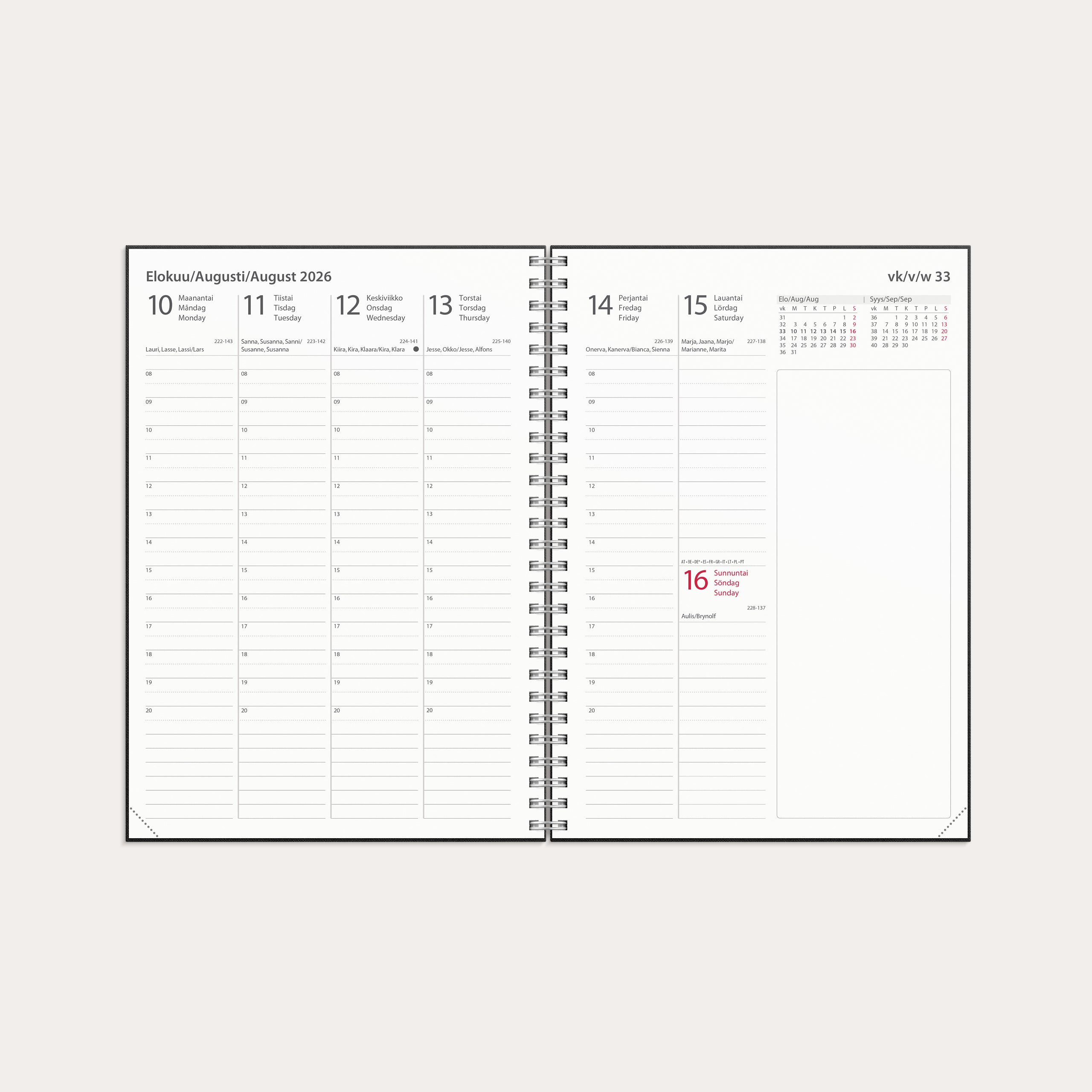 Calendar 2026 Business Textile black