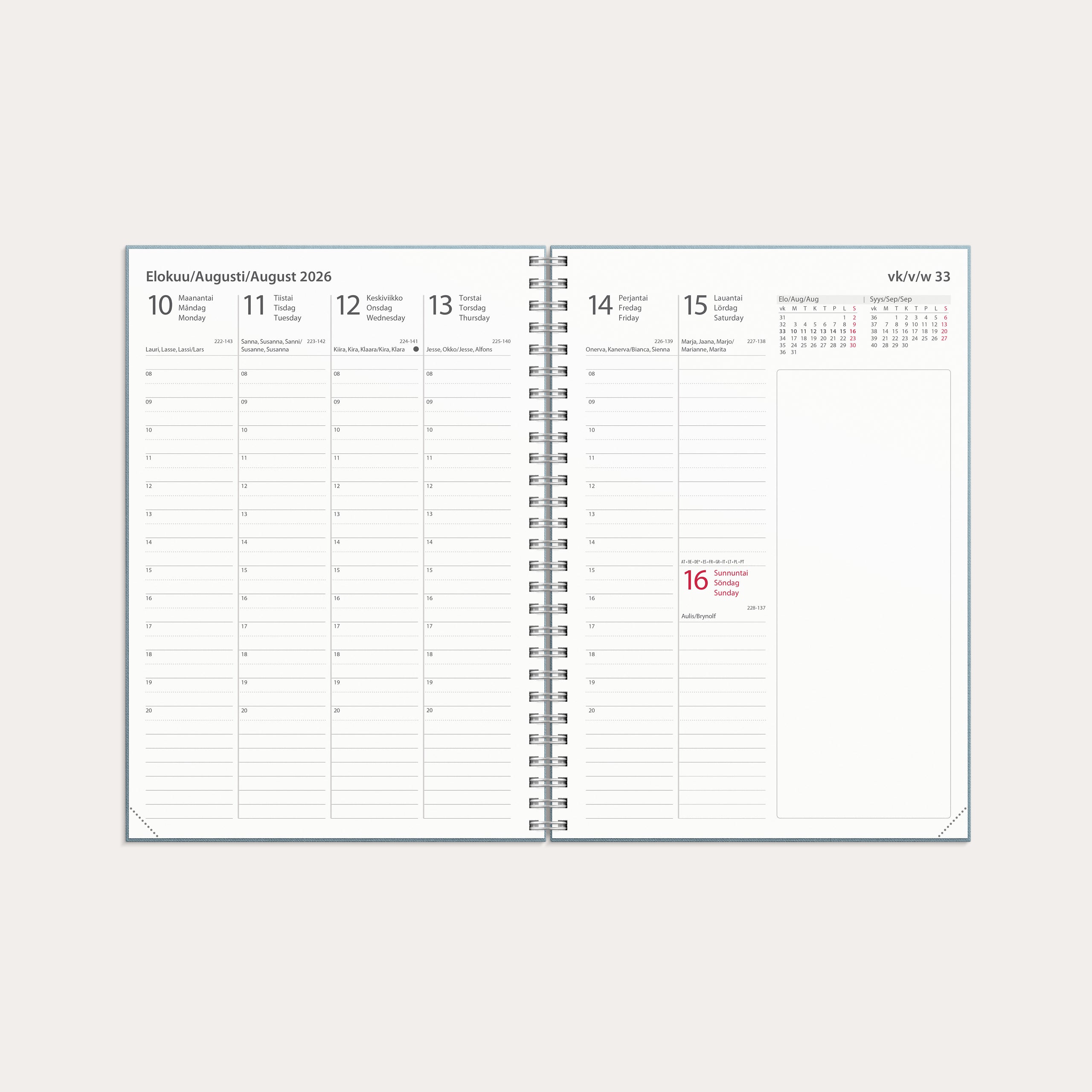 Calendar 2026 Business Textile blue