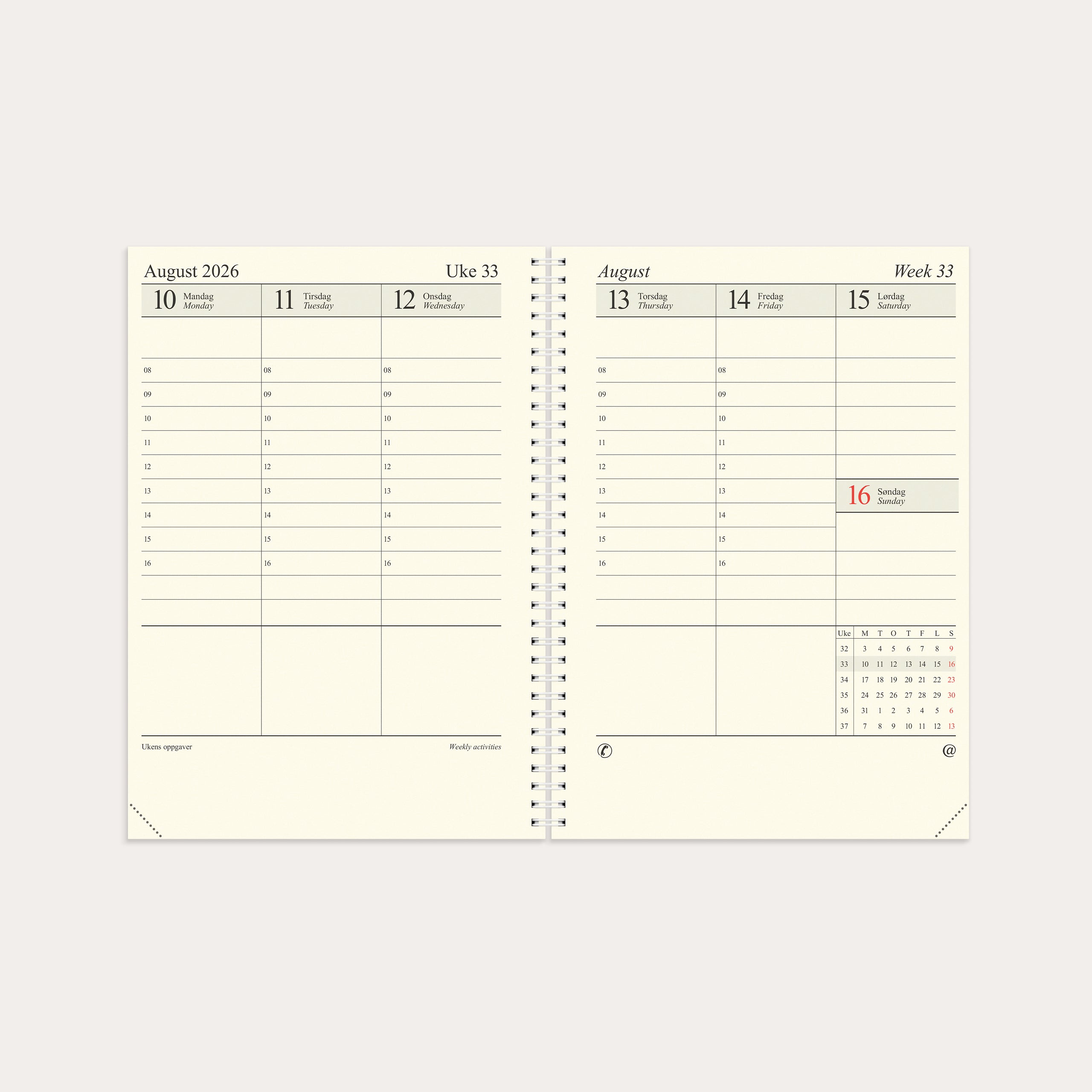 Kalender 2026 Sjef A4 refill