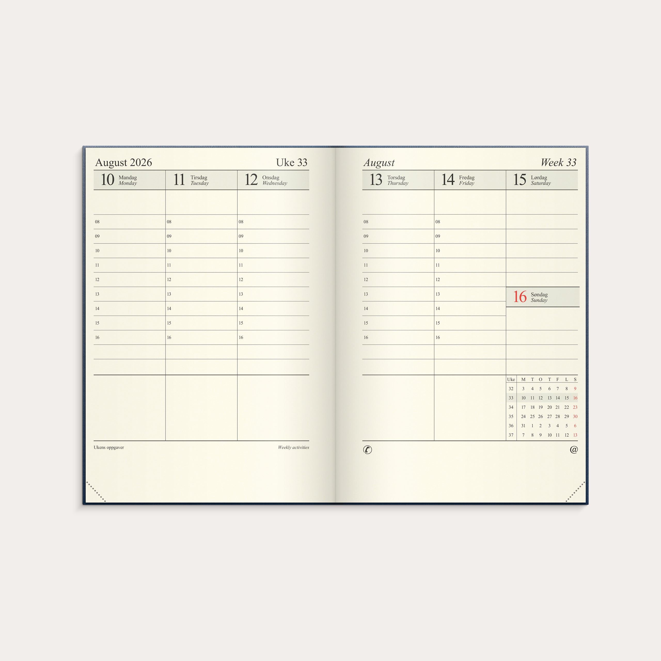 Kalender 2026 Sjef A4 blå