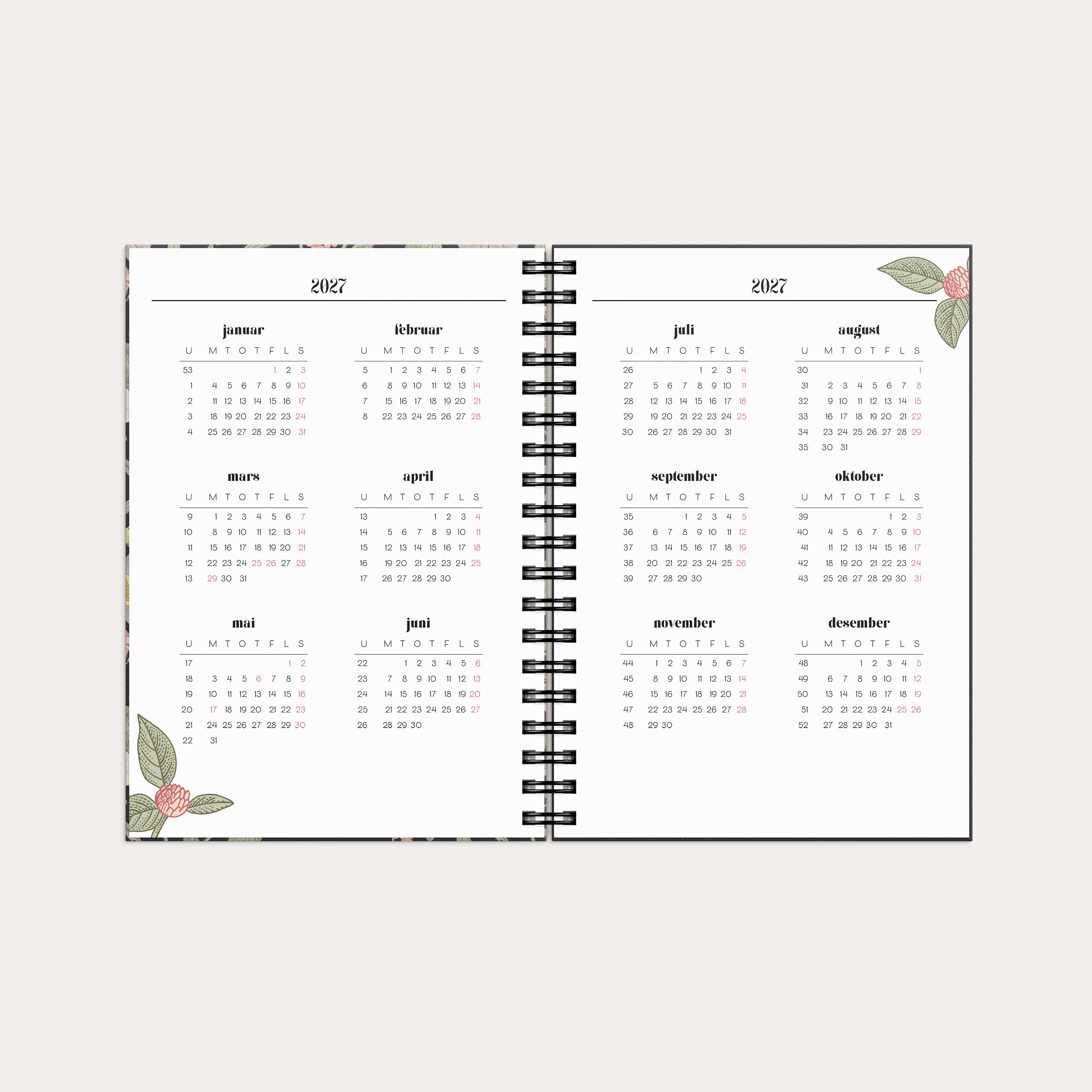 Life Planner Floral A6 2026