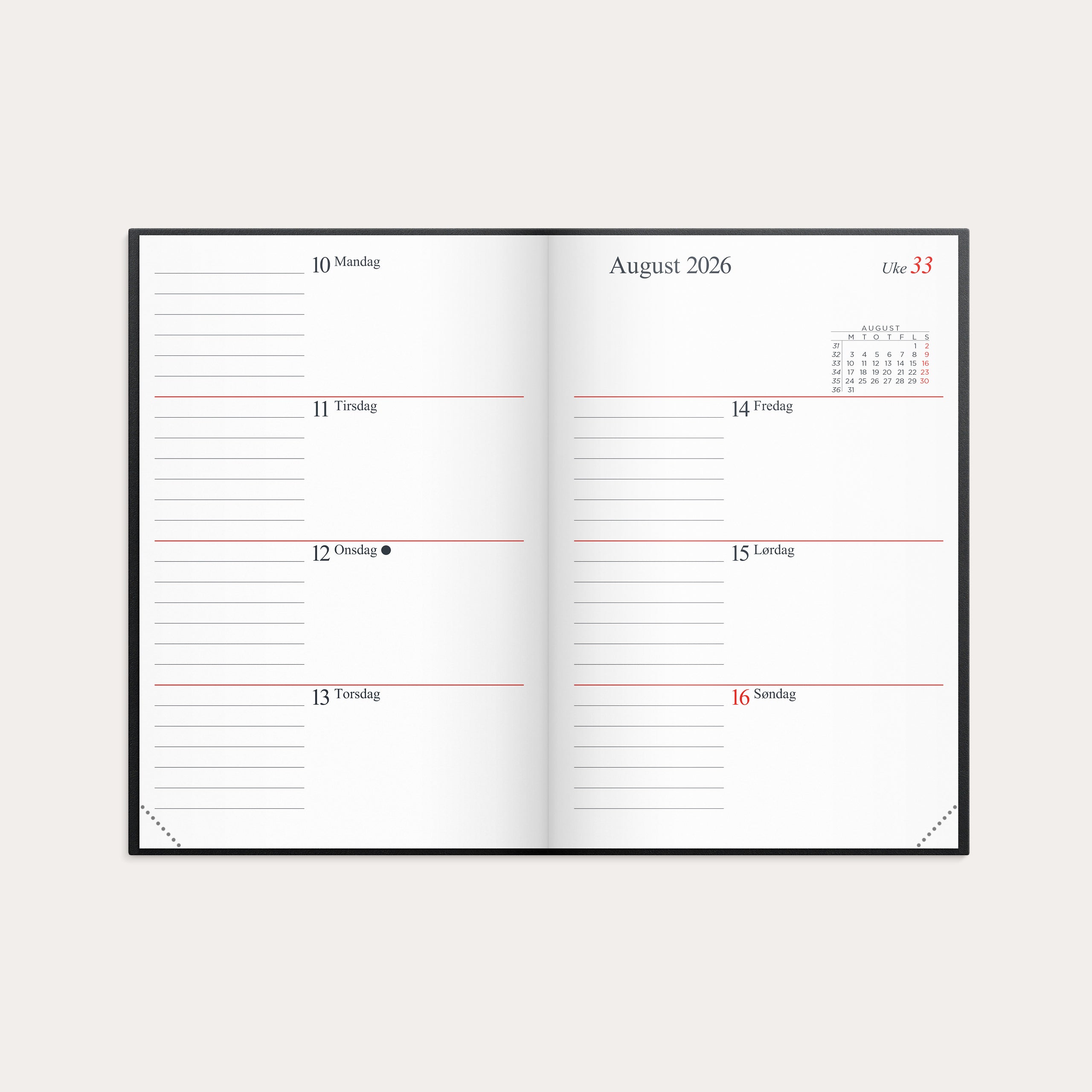 Kalender Gemini 2026 sort plast