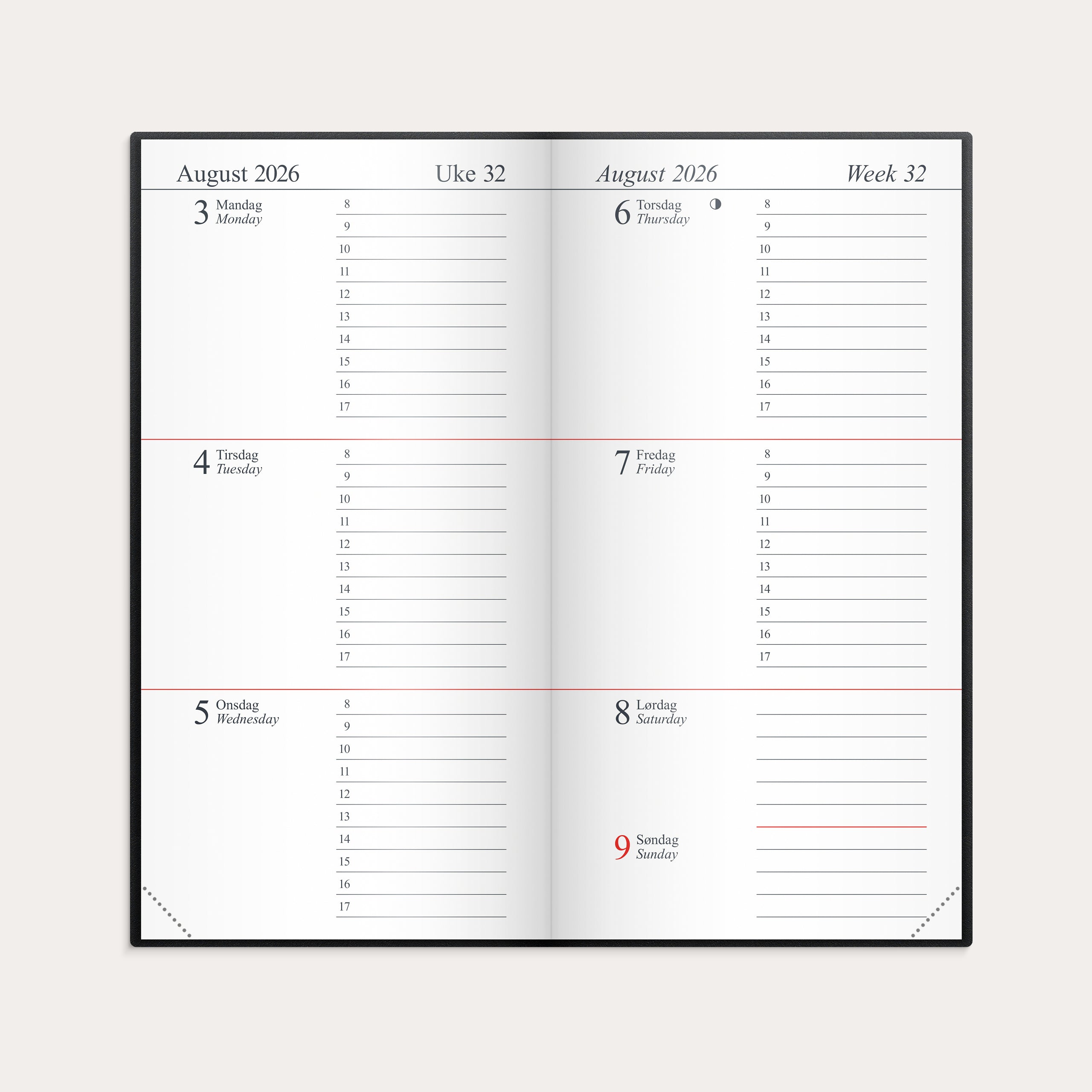 Kalender Memo 2026 sort plast