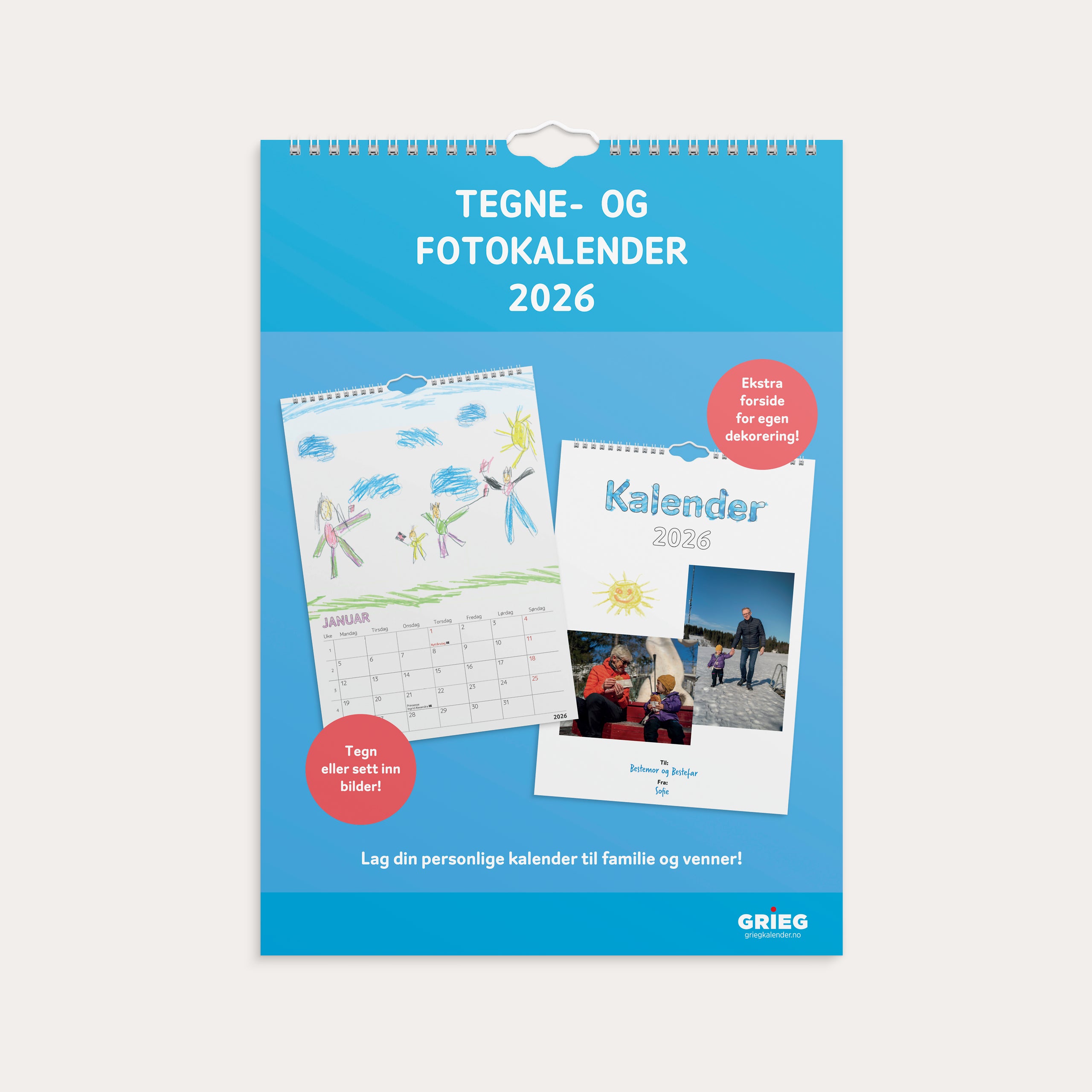 Tegne-/Fotokalender 2026