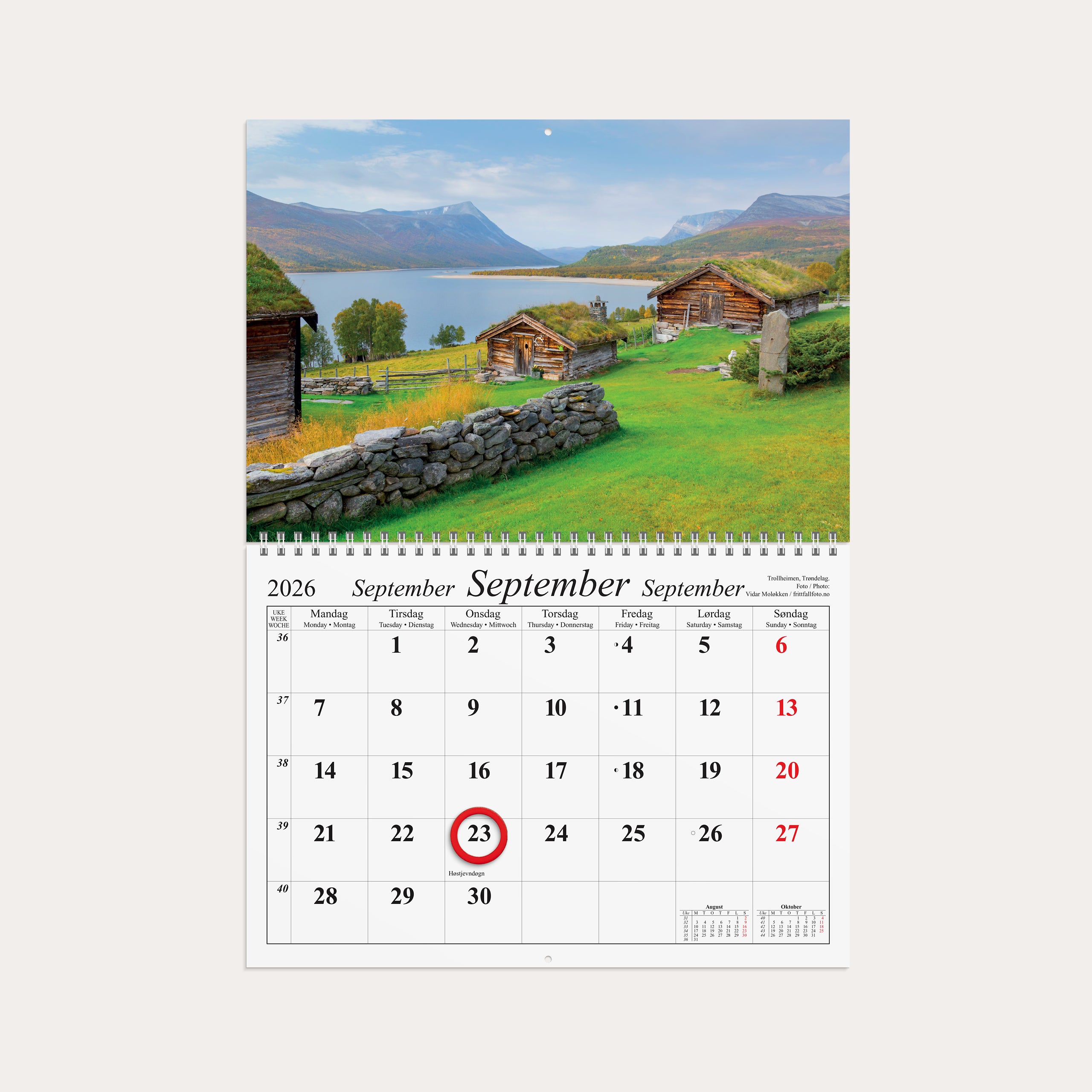 Magnetkalender Vakre Norge 2026