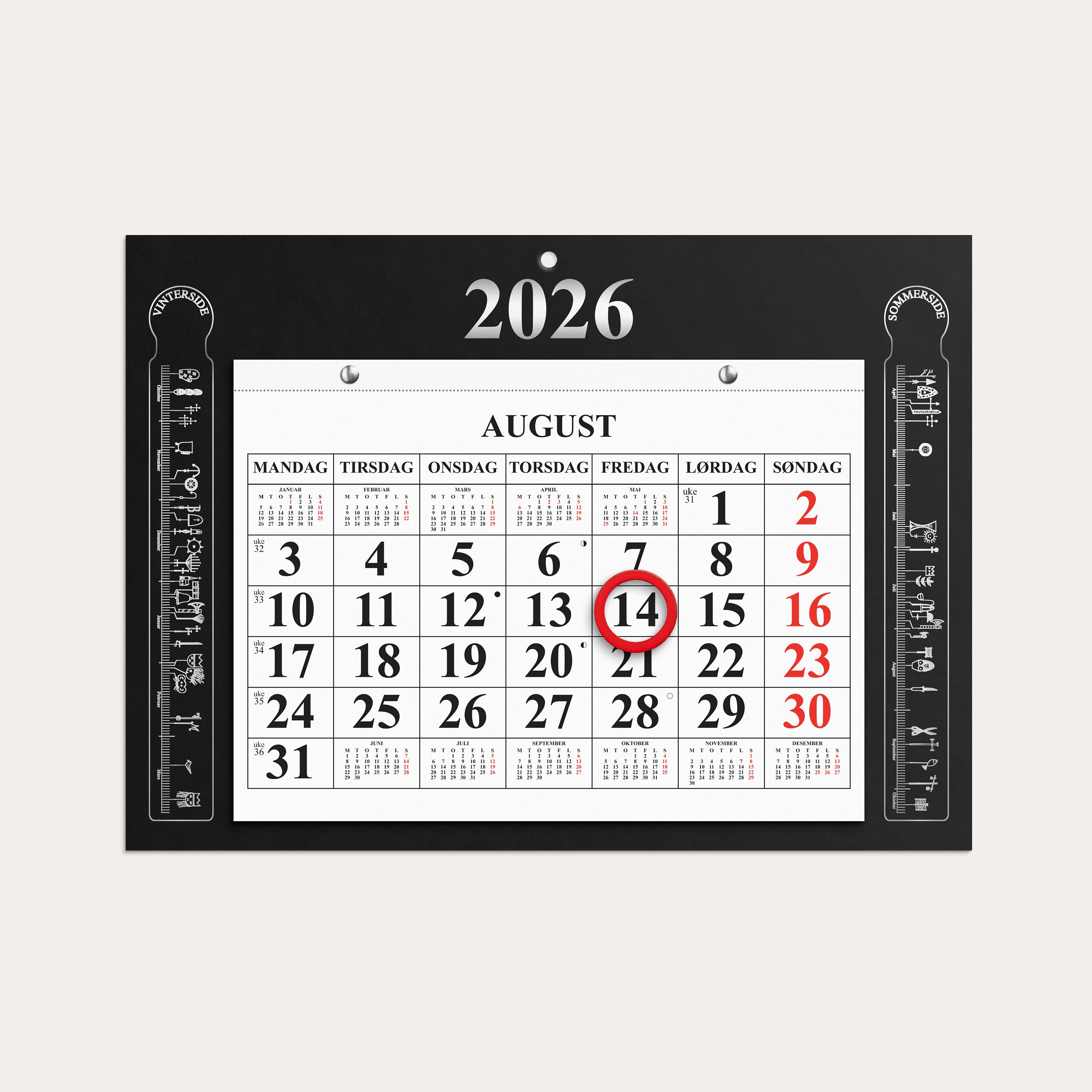 Magnetkalender Primstav 2026 sort