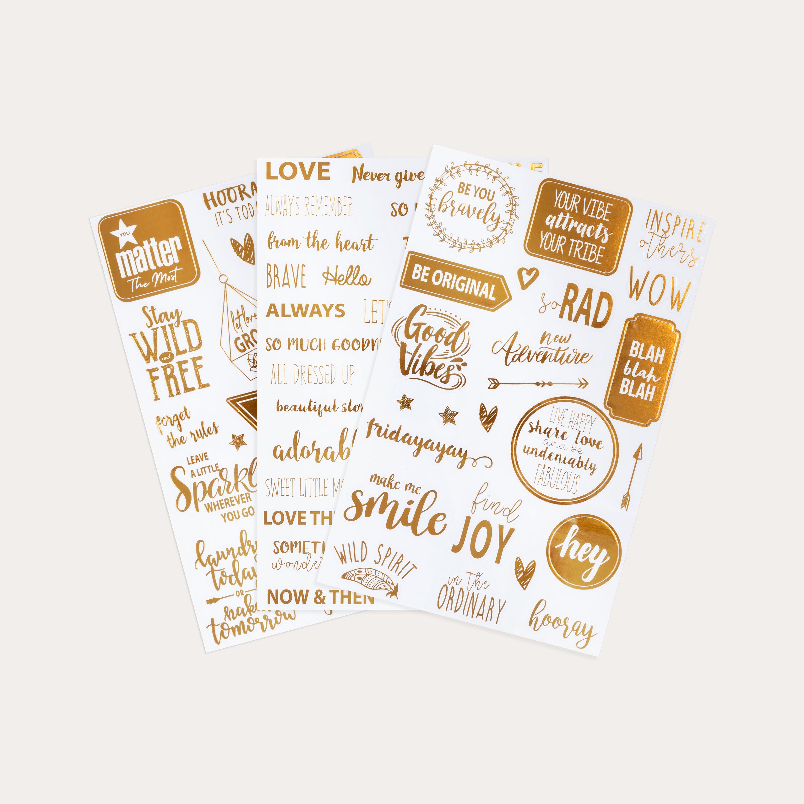 Glimmering Gold Clear Stickers