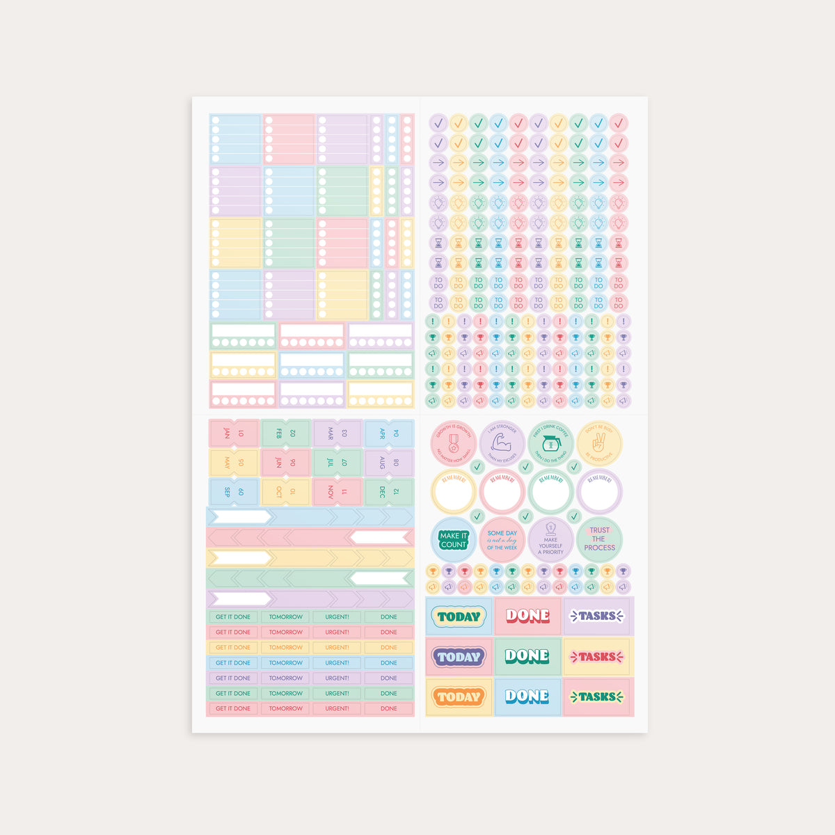 Be More Productive Pastel Sticker